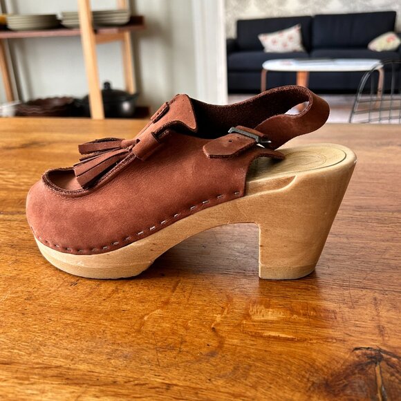 No.6 Store Crowley Tassel Slingback Clog, Cognac, Size 38 - Picture 3 of 5
